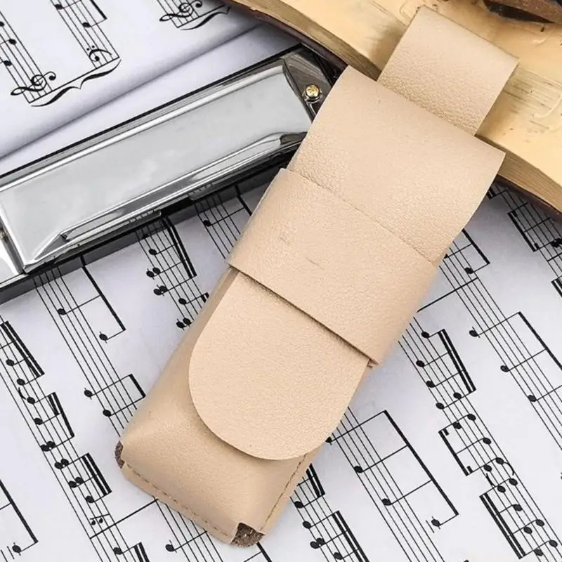 31BE Elegant Harmonica Protector Dustproofed PU Leather Light weight Carrying Case