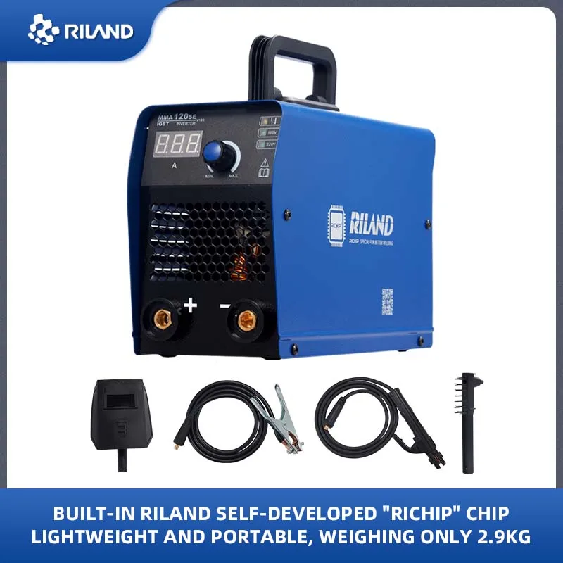 RILAND 110/220V ARC Welding Machine Stick Welder with Synergic Control, Mini Welder with LCD Digital Display for Home Beginner