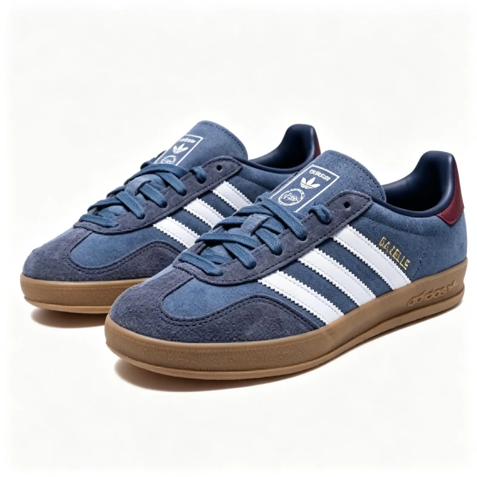 Adidas Originals GAZELLE INDOOR JI3522 Synthetic Split Cow Leather, Leather Low Top Skateboard Shoes Unisex Blue