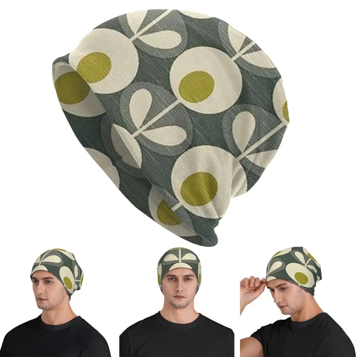 Orla Kiely Bubble Flowers Scandinavian Men Women Adult Beanies Caps Knitted Bonnet Fashion Autumn Winter Outdoor Skullies Hats