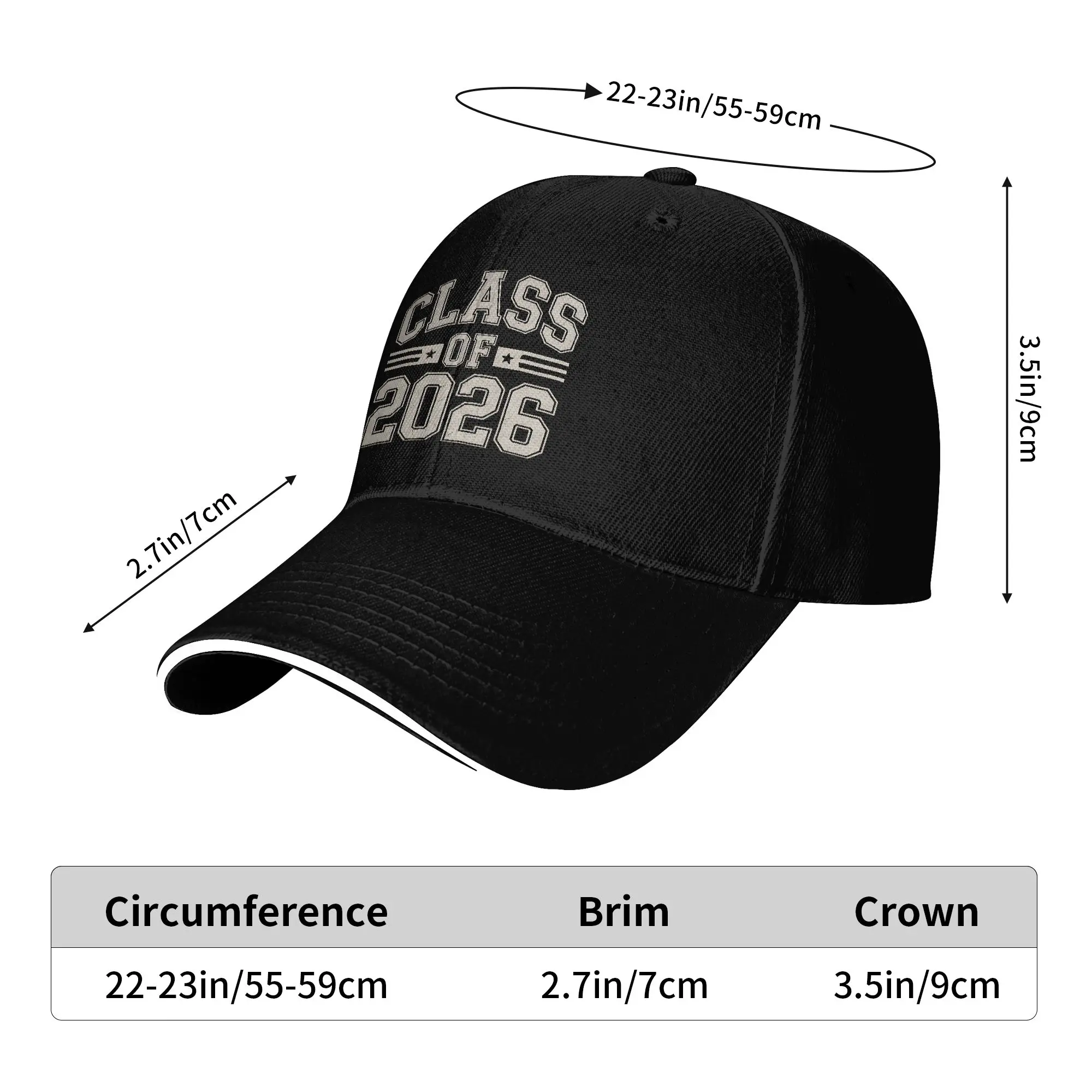 Class of 2026 Senior 2026 Graduation Baseball Cap  Trendy Unisex-Teens Hip Hop Hats Sun Visor Design Outdoor Sport Snapback Cap