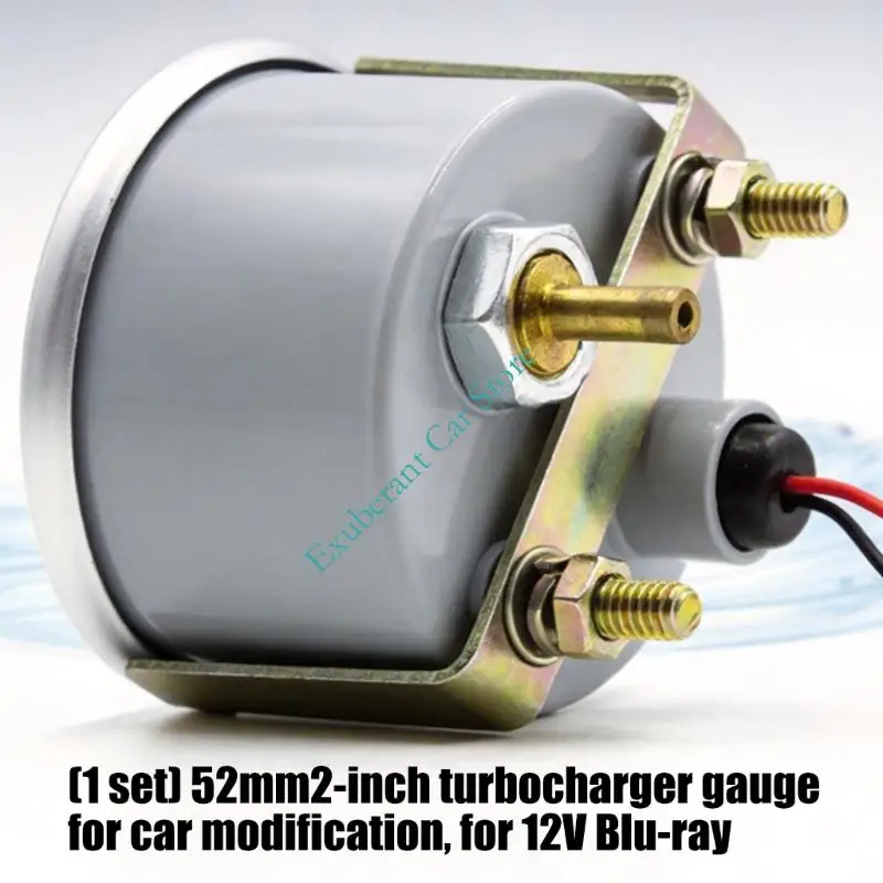 Automotive Engine Pressure Monitor 52mm Diameter White Face Red Marker ABS Housing