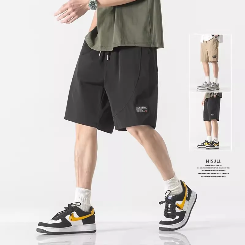 

Мужские лыжи из ледяного шелка, летние тонкие дышащие брюки Qui Dry, повседневные свободные брюки больших размеров, спортивные штаны для ходьбы, повседневные прямые брюки