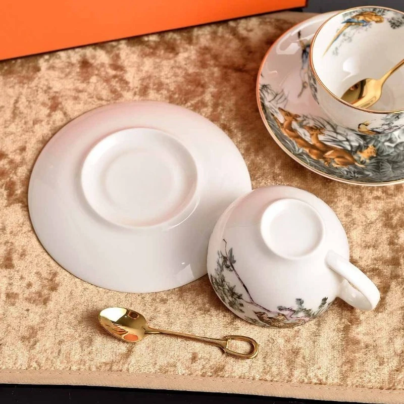 Bone China Jungle Birds Coffee Cup and Saucer Set Vintage English Afternoon Tea Set Gift and Souvenir Present