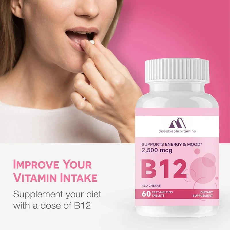 B12 Sublingual Vitamin 2,500 Mcg, Methylcobalamin, Sugar-Free, 60 Pills