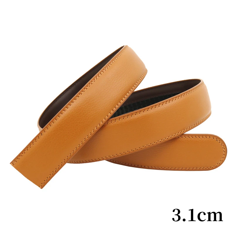 Novo masculino sem fivela cintos homens de alta qualidade fivela automática cinto masculino genuíno cinto de couro genuíno 3.5cm 3.1cm