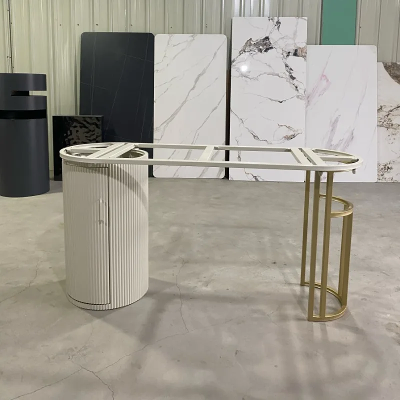 Cream style tea table, tea table base, marble rock slab dining table leg bracket