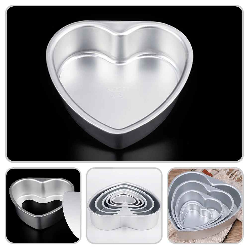 

Bread Oven Gummies Heart Cake Mold Small Pan Bakeware Muffin 155X15CM Shape Baking Plate Practical Silver Household