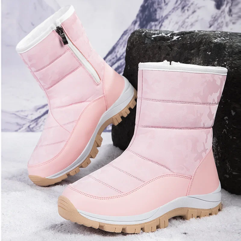 

Unisex Snow Boots Waterproof Warm Fur Lined Winter Hiking Boot Non-slip Outdoor Ankle High-top Shoes Work Hiker Trekking Trail