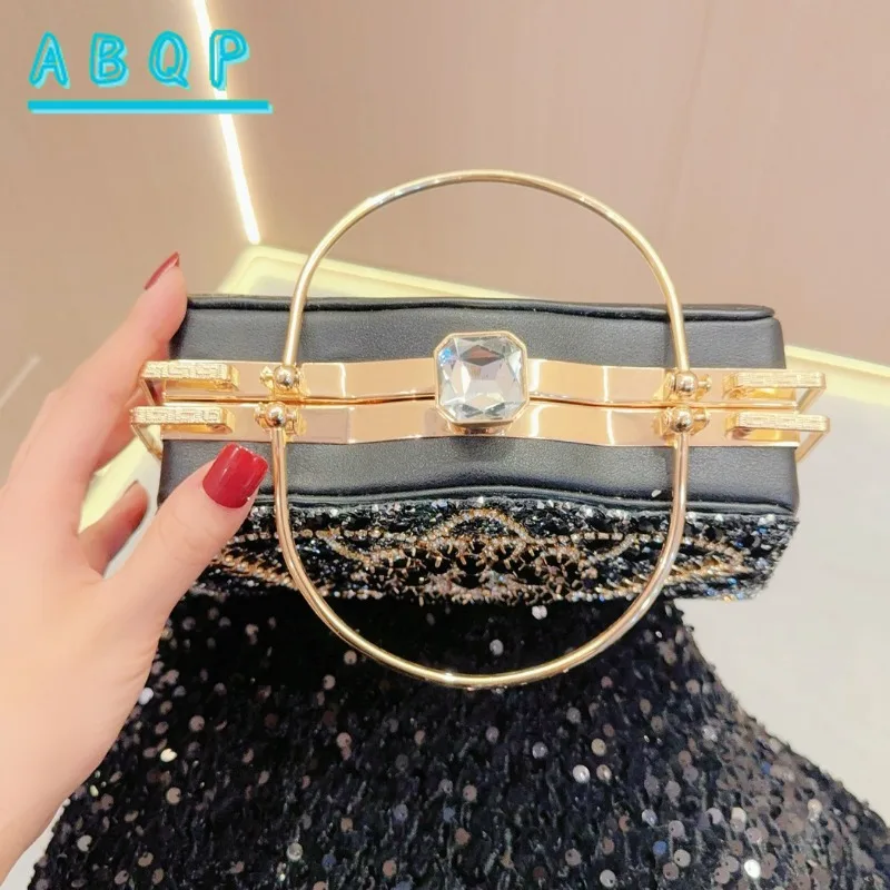 New Banquet Women's Bag, Luxury Brand Fashion Diamond-encrusted Handbag, Fashionable and Shiny Dinner Shoulder Crossbody Bag