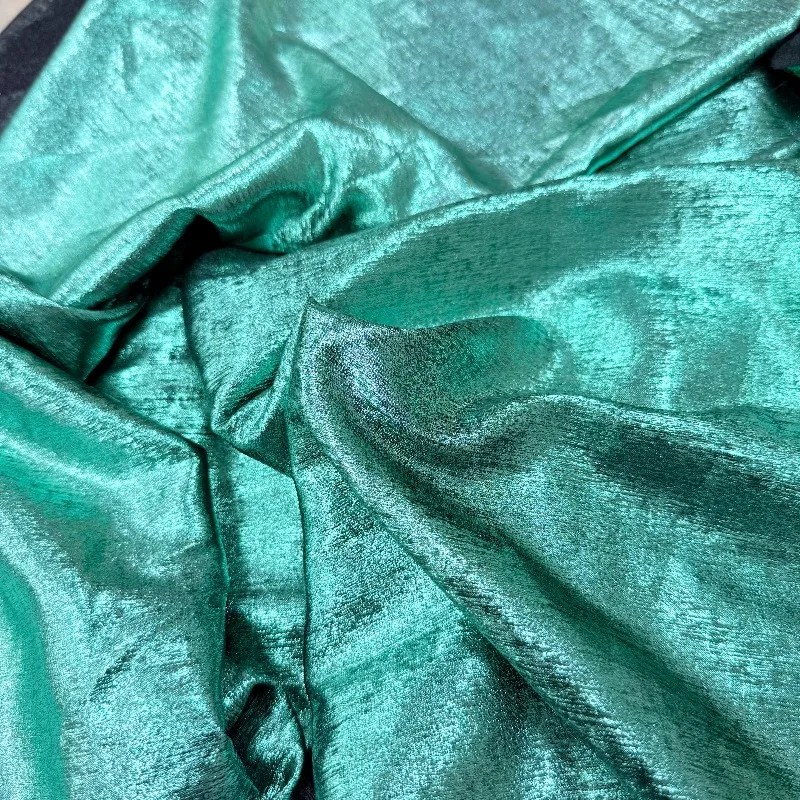 Metallic Lurex Chiffon Fabric with Special Gold Foil Shiny Textured Material for Evening Dresses Slip Dresses  Designer Apparel