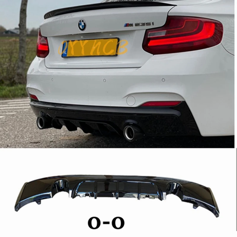 2014-2020 Sport M Tech Rear Diffuser Bumper Body Kit Spoiler FOR BMW 2 Series F22 F23 ABS Glossy Black M Performance M