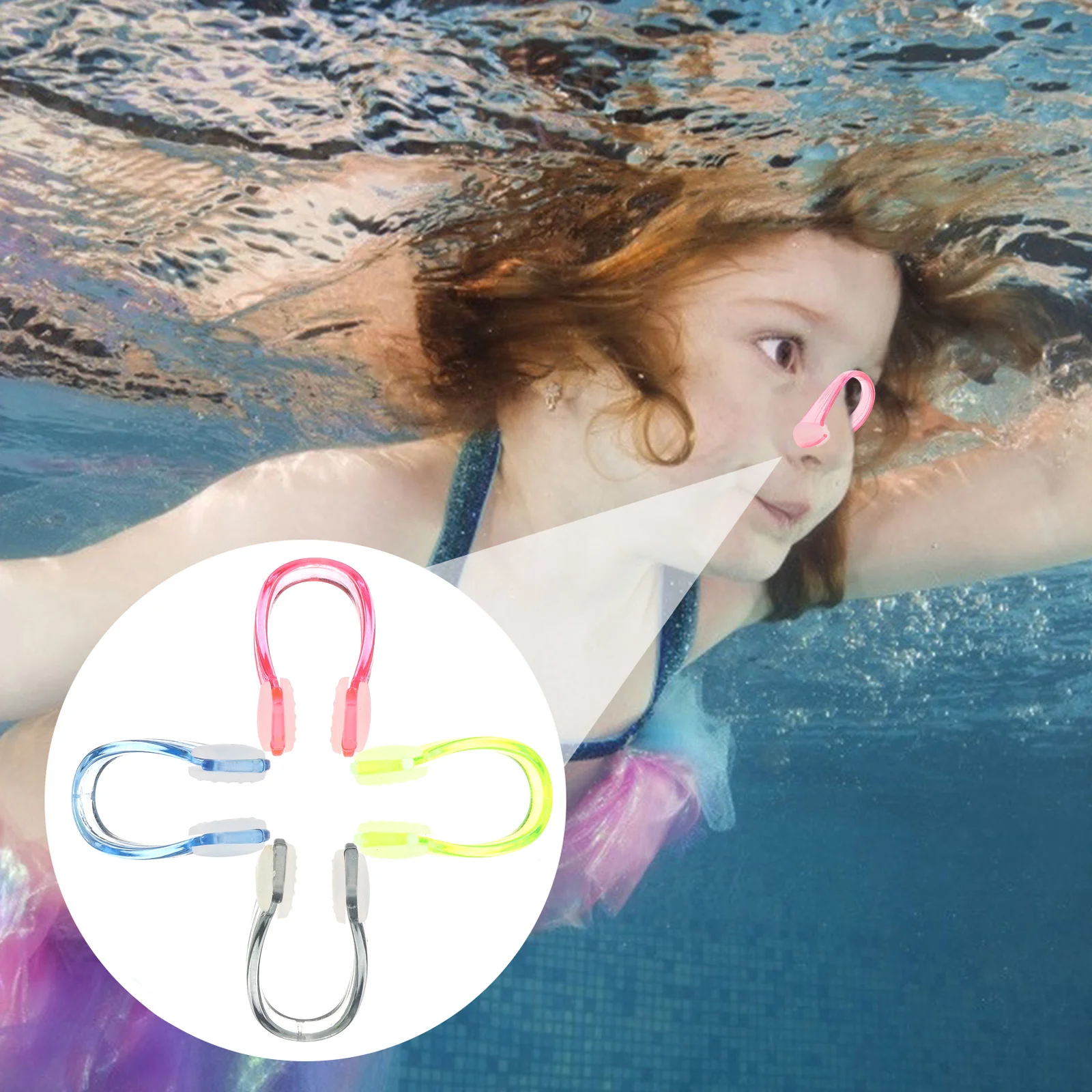 

4pcs Waterproof Nose Clip for Swimming Adults Child Silicone PC Durable Ergonomic Comfortable Lightweight Portable