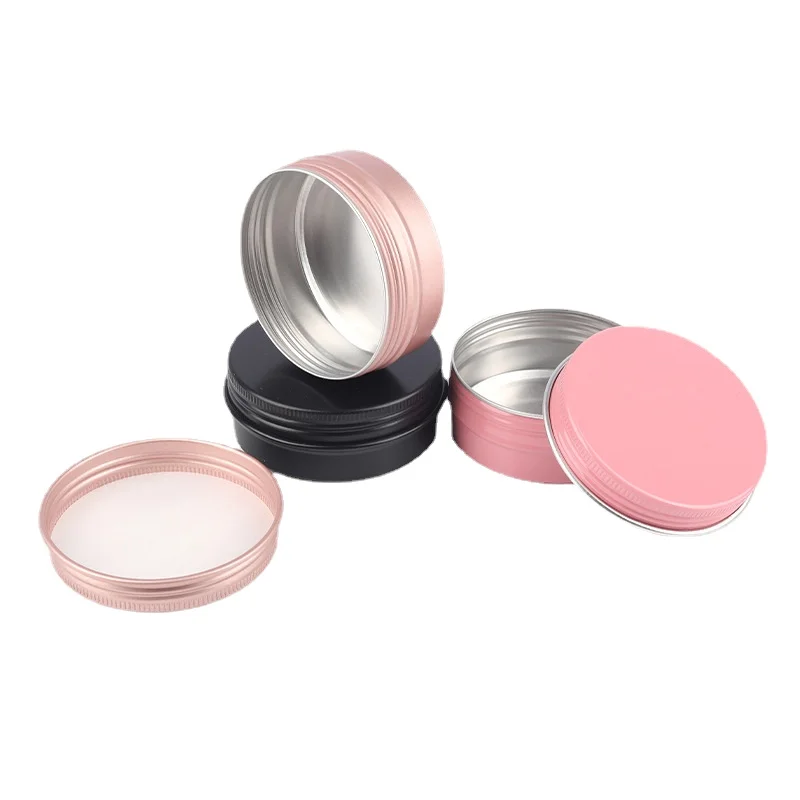 10Pcs Round Lip Balm Tin Cans 5-60g Aluminum Cosmetic Sample Container With Screw Lid Multicolor Metal Empty Storage Travel Jars