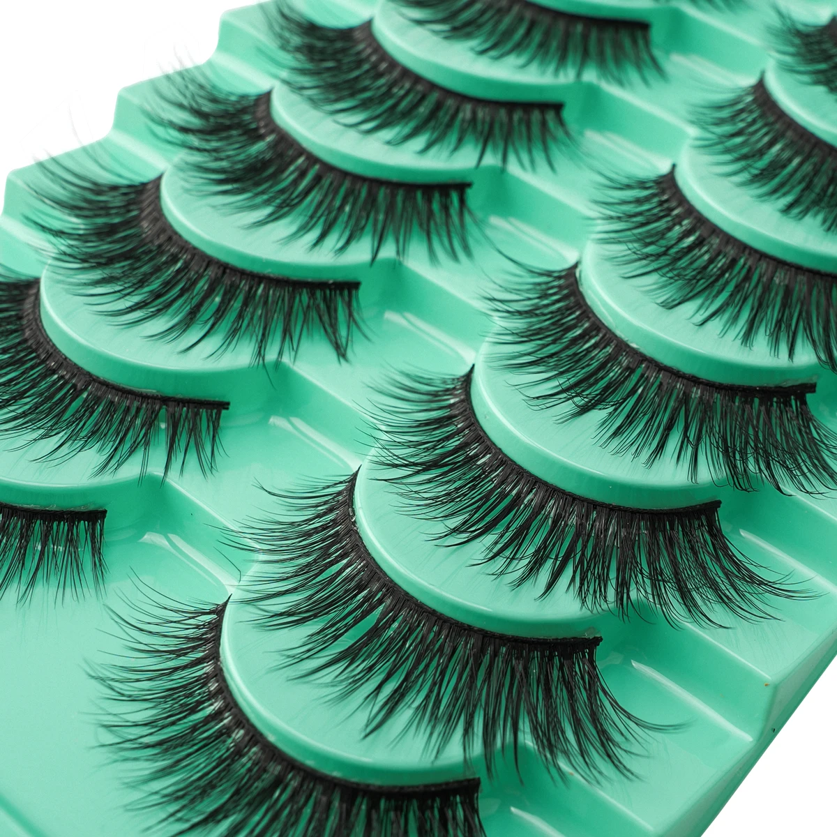 Cílios postiços de vison falso 3D, fofo, macio, cheio, grosso, fino, natural, longo, encaracolado, ferramentas de maquiagem, falso cil, 3 pares, 10 pares