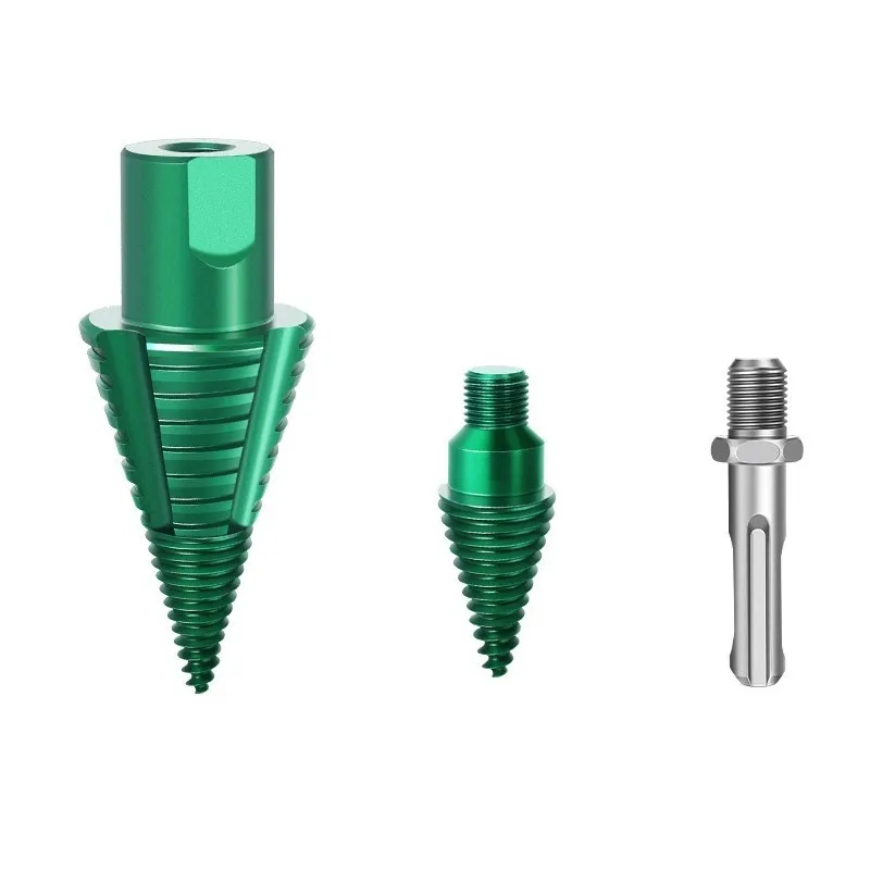 Heavy Duty Firewood Splitter Drill Bit Quick Change Detachable SDS Square Shank for Efficient Wet and Dry Wood Splitting