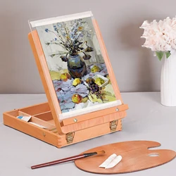 Professional Adjustable Wooden Easel Easel Art Artist Portable with Storage Case For Painting Sketching Drawing Student Beginner
