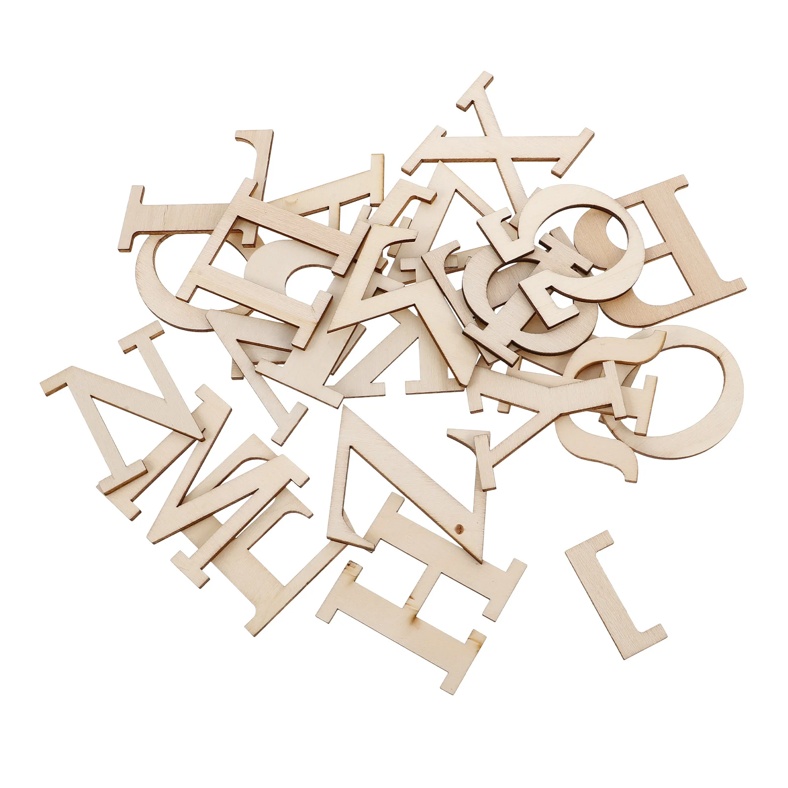 Greek Letters Wood Chips Flash Cards Beige Wooden Unfinished for Crafts Toddler