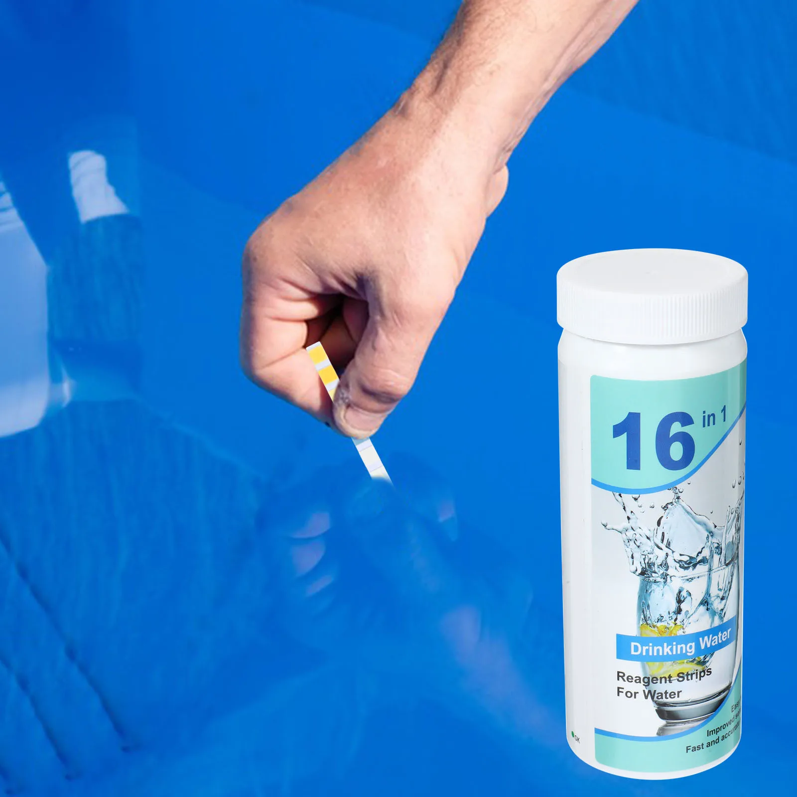 

100pcs Water Quality Test Strips 16-In-1 Drinking Water Testing Strips For Home Lab Grade Ph Hardness Chlorine Nitrate Tester