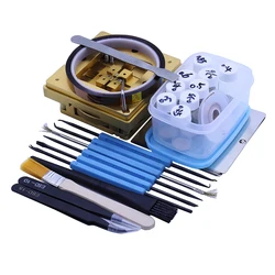 BGA reballing Station kit 90*90mm 80*80mm BGA reballing station with 10/PCS BGA Universal Stencil Solder balls