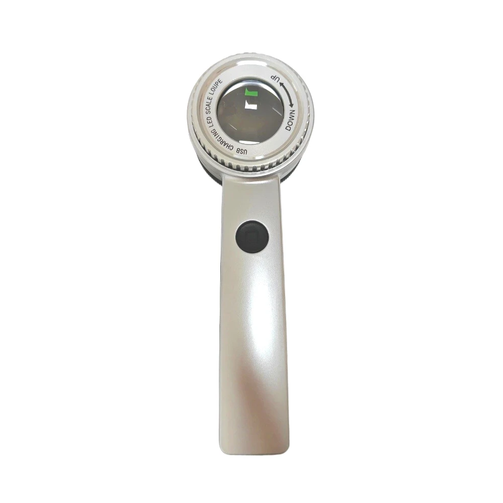 Magnifying Glass with LED Light Magnifier Loupe with Scale for Jewelry Identification USB Rechargeable 3 Light Modes