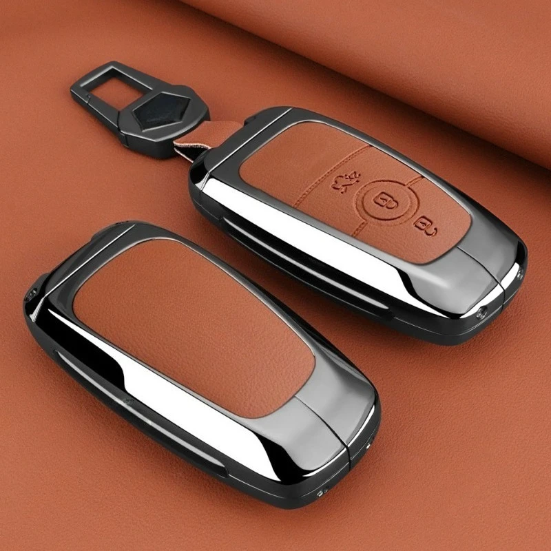 Premium Zinc Alloy Key Cover Case for Ford Focus/Fiesta/Explorer - Protective Key Fob Shell Keychain