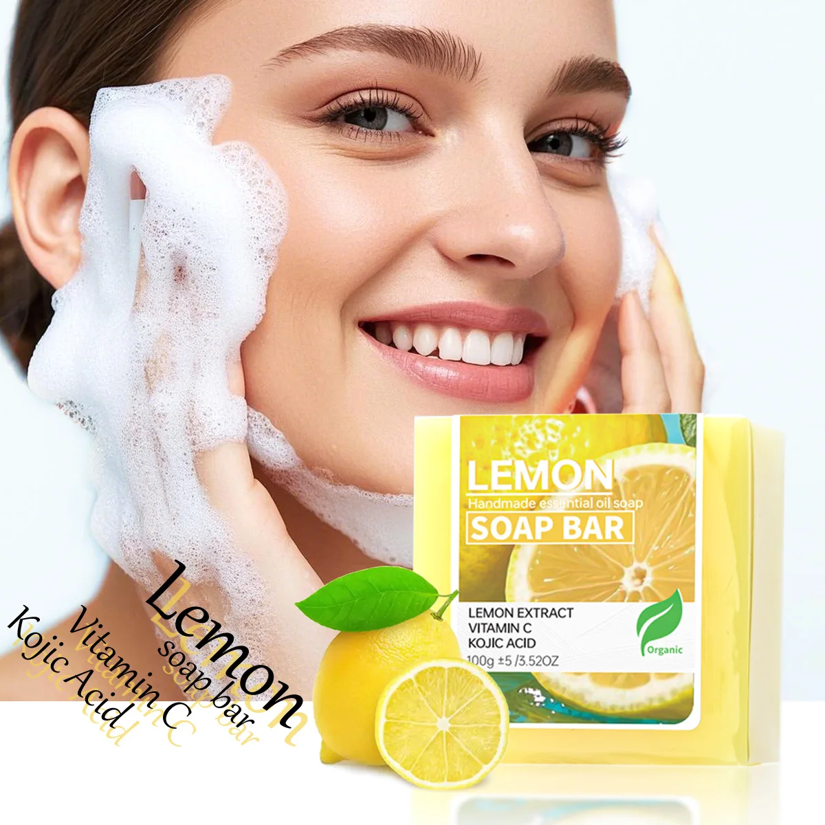 

Lemon essential oil soap, vitamin C skin brightening and cleansing soap, added with quercetin to enhance skin brightness, deeply