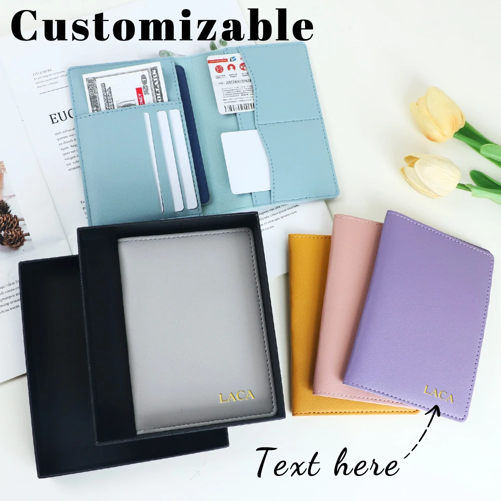 

Customized PU leather passport gift box with multiple compartments wallet, small purse, leather passport bag