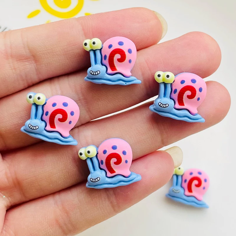 10 Pcs New Cute Mini Cartoon Colored Snail Resin Diy Fashion Jewellery Hairpin Decorate Accessories Craft