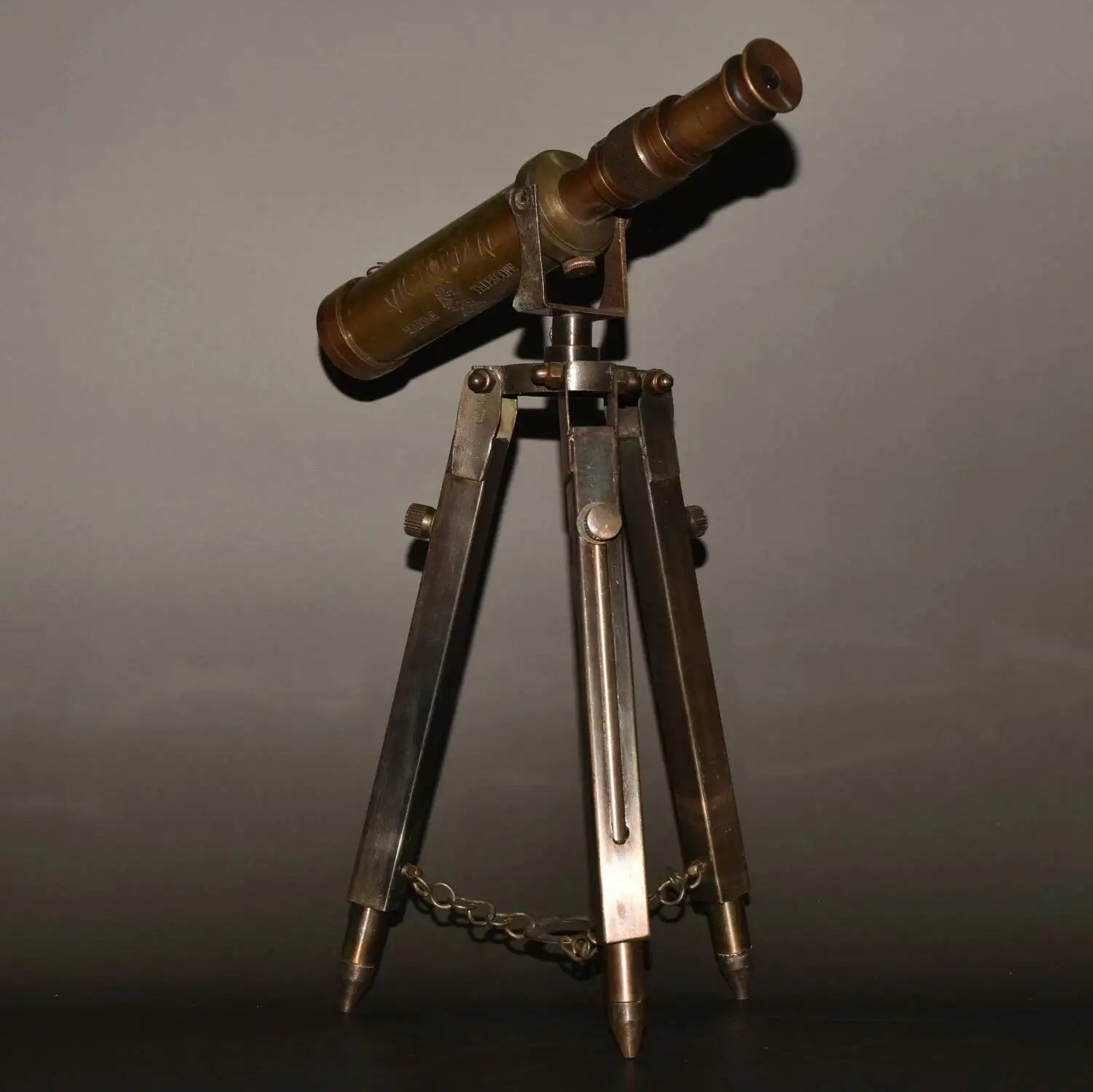 Collect Old Pure Copper Made With Bracket Telescope Decoration