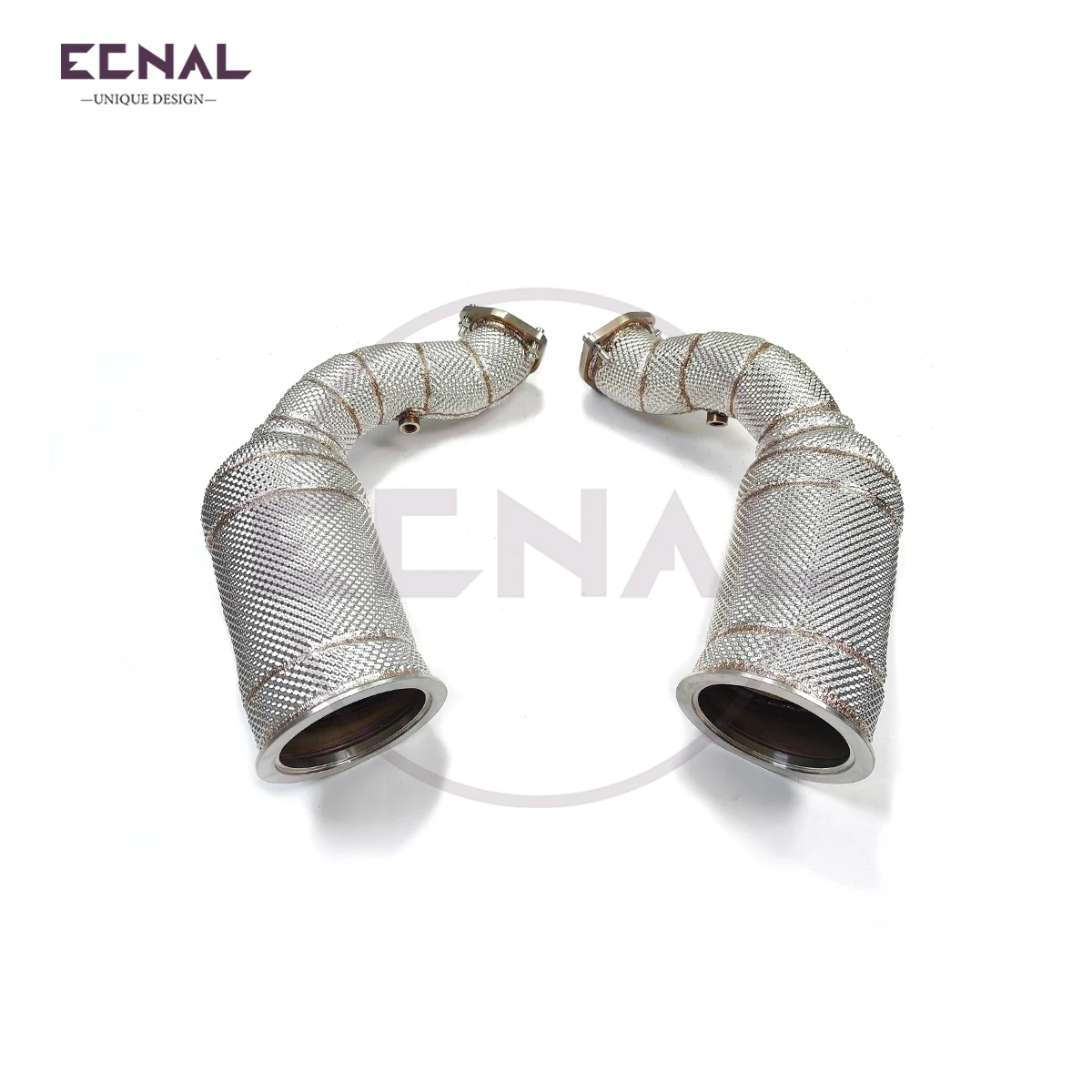 Ecnal Exhaust Downpipe with Catalytic Converter SS304 Sport Exhaust Pipe System for Bentley Bentayga V8 4.0T 2020+