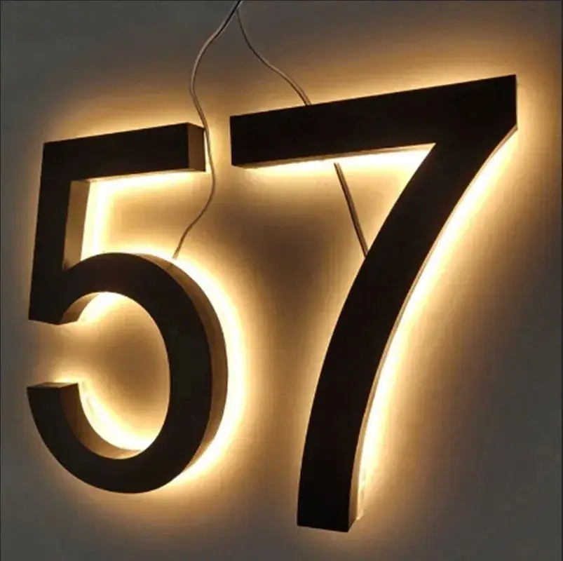 

Outdoor House Numbers LED Address Plate Stainless steel letters for home Address Plaque LED Metal Address Sign Outside