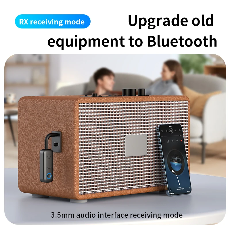 جهاز استقبال إرسال بلوتوث 5.4 للطائرة 2 في 1 محول بلوتوث لاسلكي - يستخدم مع أي مقبس 3.5 ملم على الطيران والتلفزيون