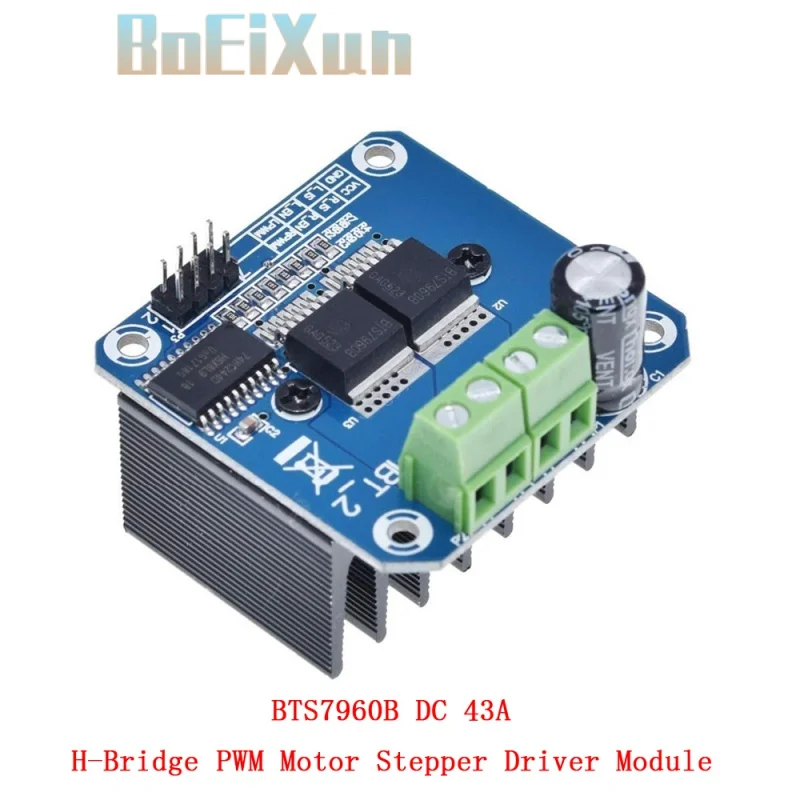 

Double BTS7960 Stepper Motor Driver Module BTS7960B DC 43A PWM Motor Stepper Driver Module H-Bridge For Arduino Smart Car