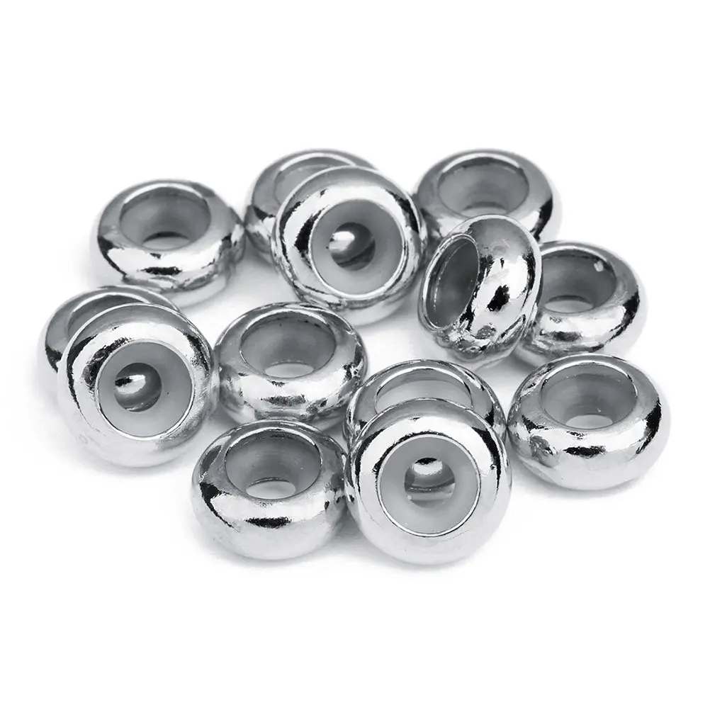 20Pcs Flat Positioning Beads Silicone Spacer Beads DIY Jewelry Making Tool Adjustable Chain Length Pendant