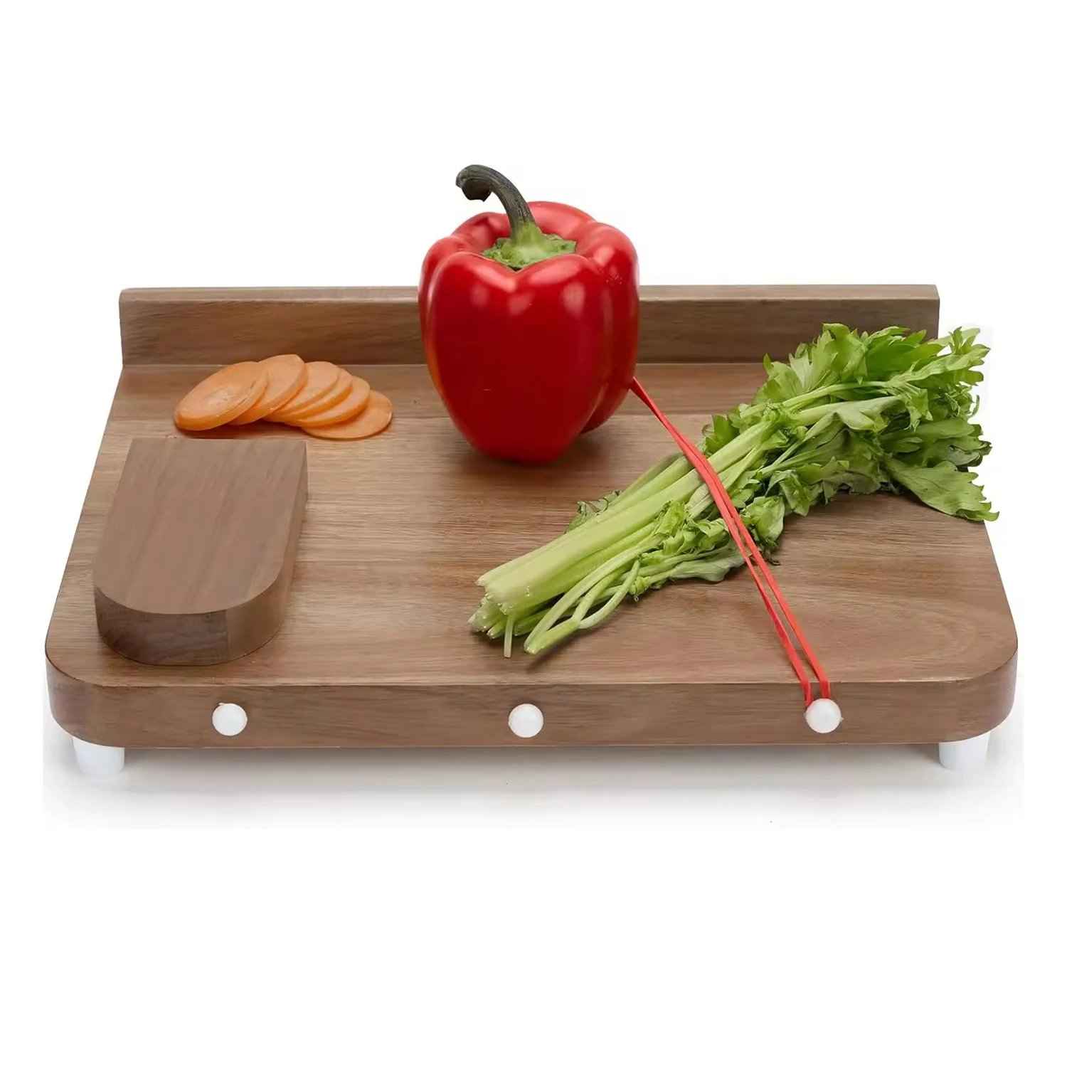 Adaptive one-handed cutting board, wooden cutting board suitable for disabled people, can be used to cut fruit and bread