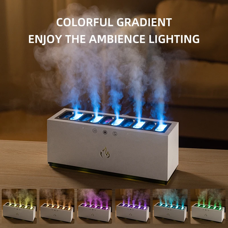 Hogar Heavy Fog Air Humidifier USB Ultrasonic Cool Mist Maker with RGB LED Lamp Follow Sound Rhythm Spray for Home Room Aroma Di