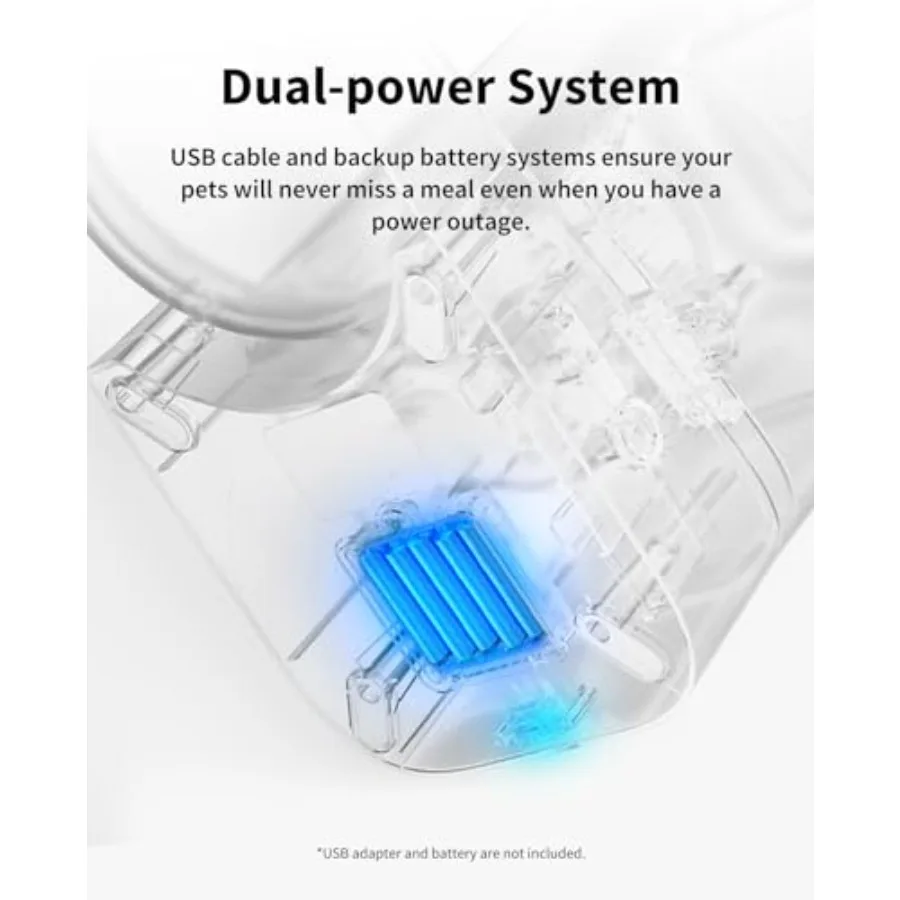 【Spot goods】Automatic Cat Feeder 2.4G WiFi Automatic Dog Feeder App Control Pet Food Dispenser with Triple Fresh-Lock System Up view 5