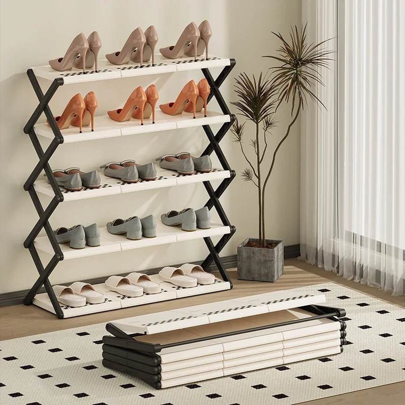 

Multi-layered Creativity Home Assembly X-Type Dust Foldable Shoe Storage Rack Metal Shoe Rack