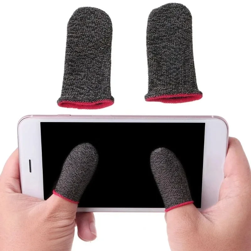Mobile Gaming Finger Sleeve Anti-Sweat Finger Cover For PUBG Mobile Game Silver Fiber Touchscreen Gamer Thumb Protector 10pcs