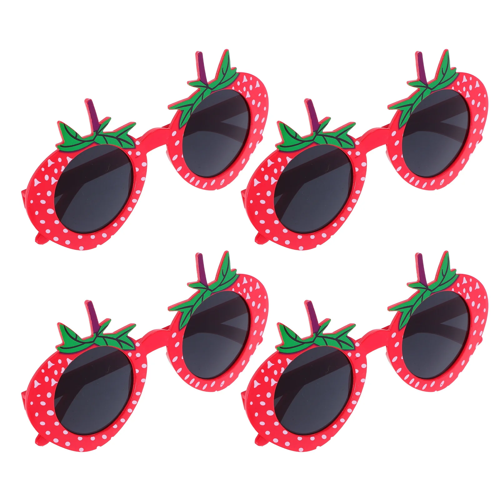 

4Pcs Strawberry Sunglasses Whimsical Fruit for Birthday Party Favors Festival Costumes Graduation Photo Prop