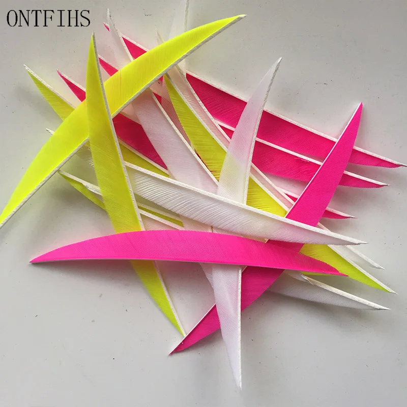 100Pcs/Lot  5 Inch Arrow Feather Fletchings  Archery Fletches Arrow Accessories Turkey Feather -Banana