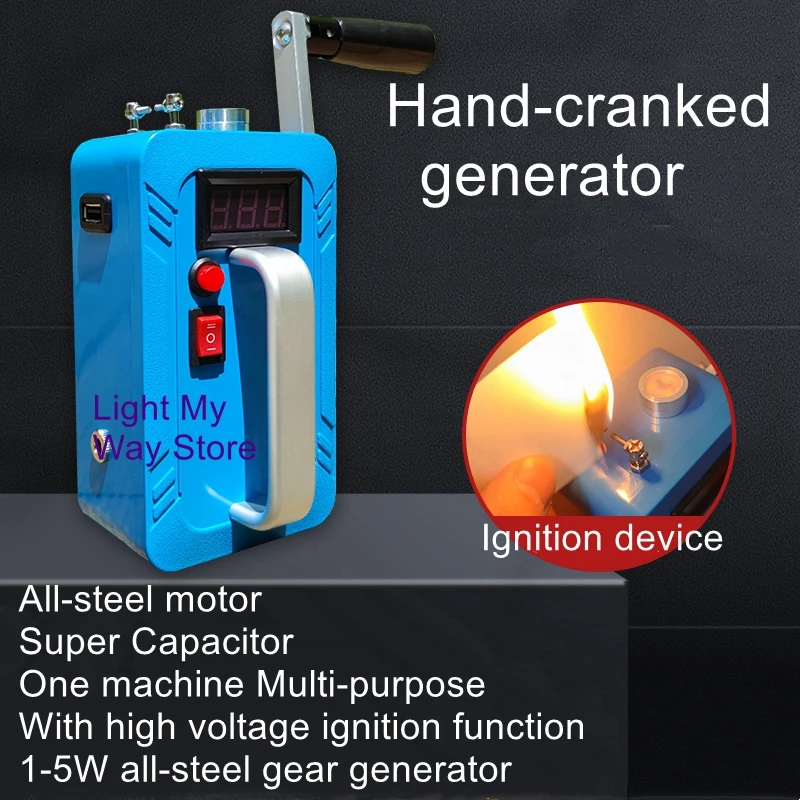 Hand Crank Generator|Portable|Lighting|Ignition|USB RechargeableHand Crank 2 minutes to ignite 20-50 times