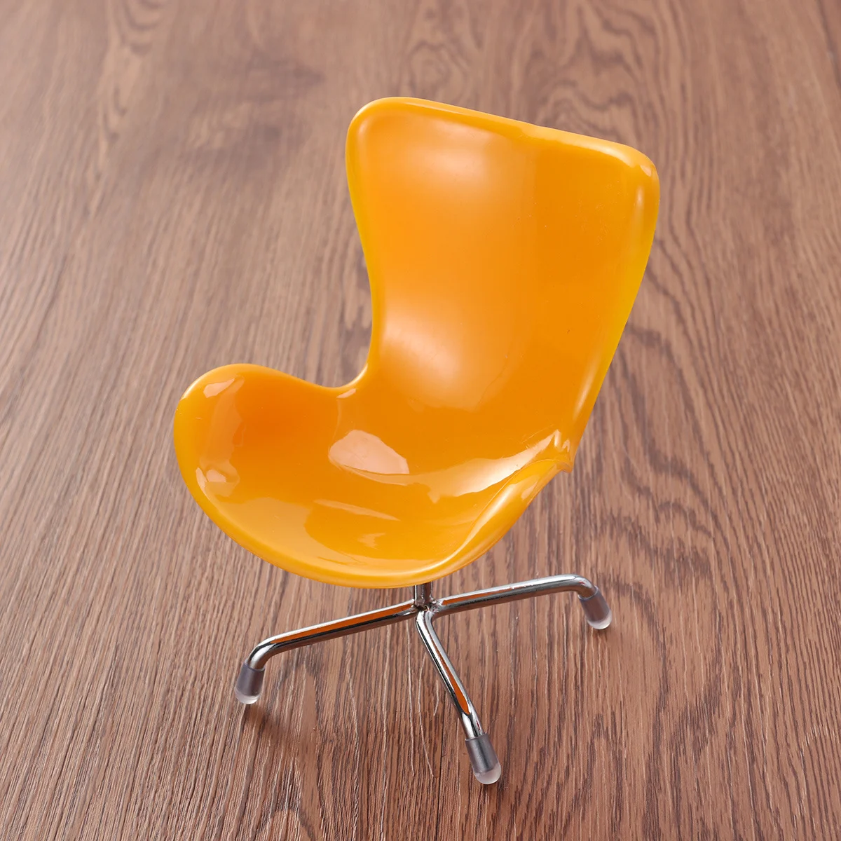 1 قطعة كرسي كمبيوتر صغير لقفص هامستر القنفذ قاعدة معدنية بلاستيكية صغيرة للحيوانات الأليفة سطح أملس أثاث صغير أصفر #4