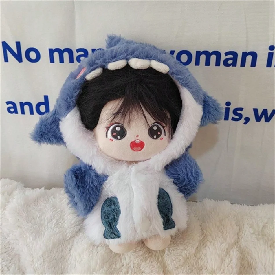 Cotton Doll 20cm Non-Attribute Baby Clothes, Shark Suit, Sweet and Cool Cartoon Sweatshirt Clothes Doll Dress-Up