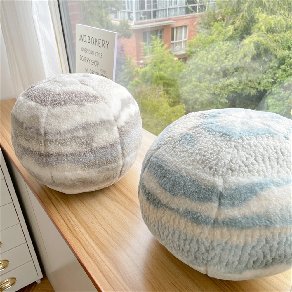 豪華なラウンドウールクッション北欧カラフルなボール型ぬいぐるみ枕ソファオフィスウエストレスト枕人気のマカロンクッション