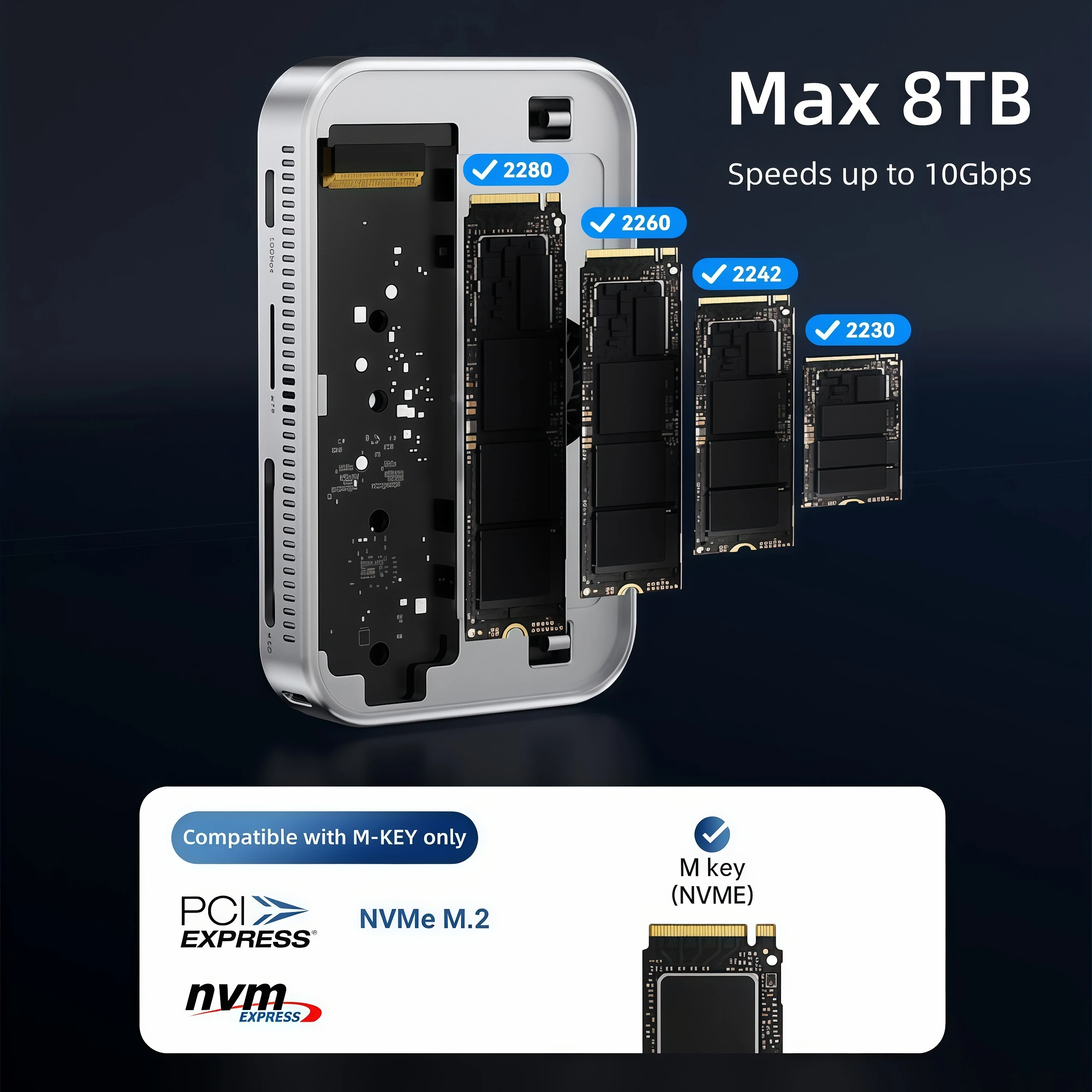 Obudowa M.2 NVMe SSD z wentylatorem chłodzącym, magnetyczna stacja dokująca USB C 10 Gbps, HDMI 4K 60Hz, PD 100W, SD 3.0 dla iPhone 17 16 Pro Max — zdjęcie produktu 4
