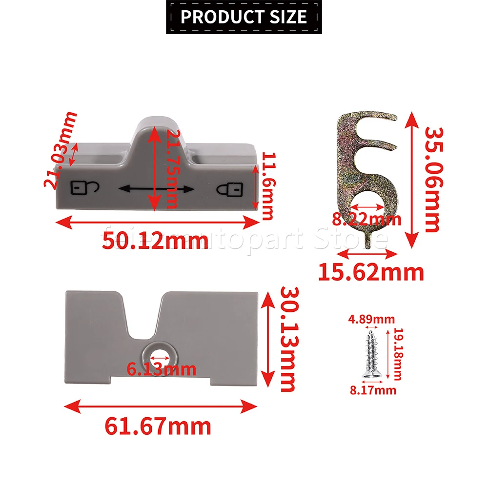 Fridge Door Lock Slider Catch Kit OEM 2412757300 Fit Dometic Series 7 Electrolux Caravan Refrigerator Replacement Parts