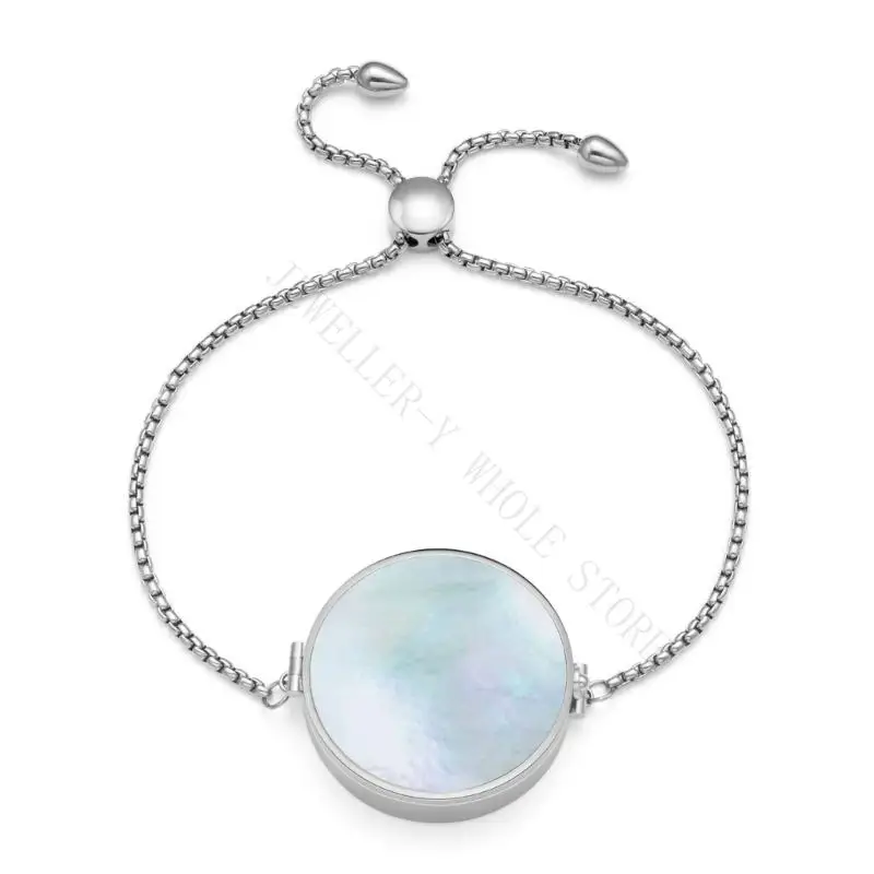 R7UF Fashion Forward Shell Lipstick Bracelet Stainless Steel Jewelry Item Elegant