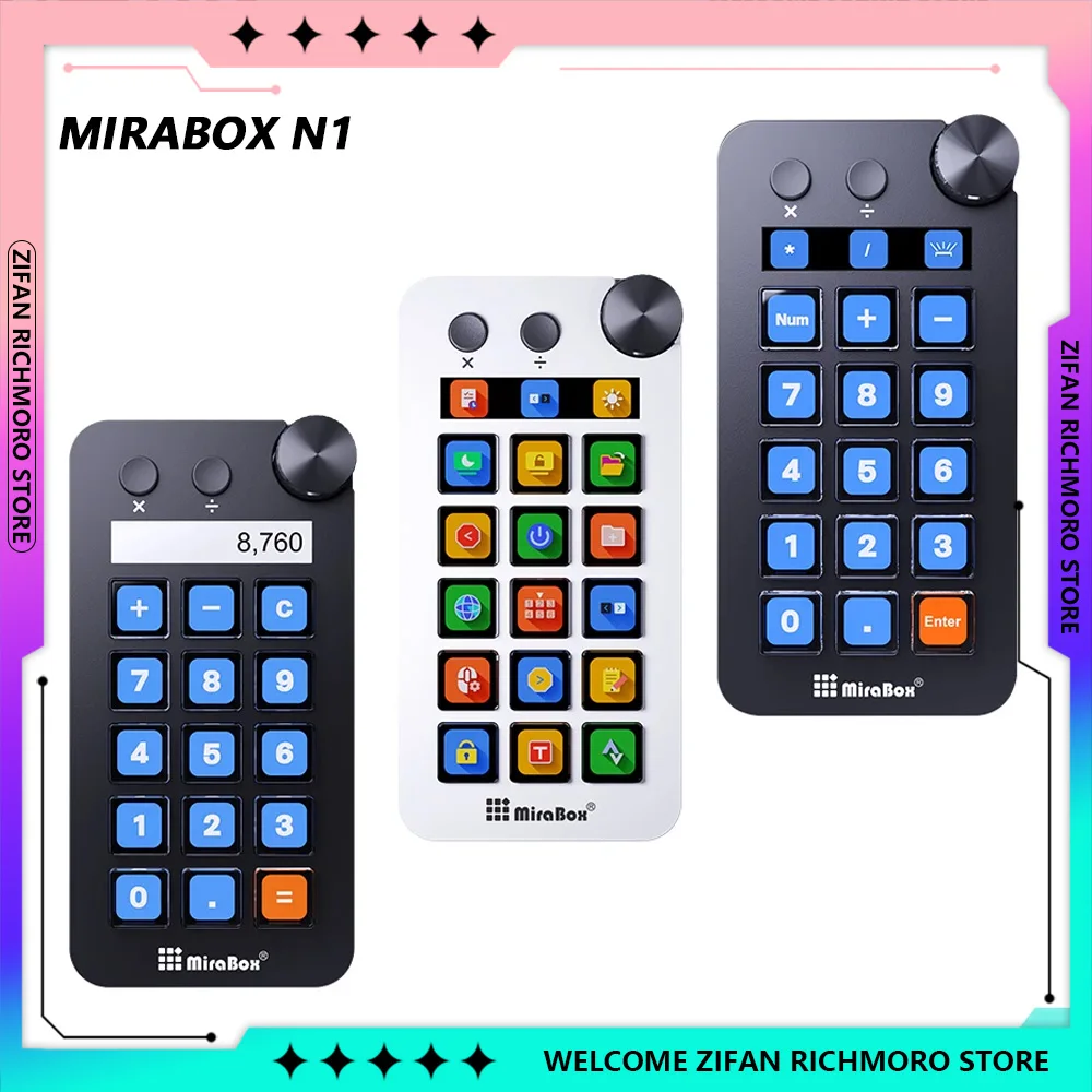 Mirabox N1 Mini Visual Stream Deck 15Key LCD Button Keyboard Live Content Creation Controller Customize Stream Deck Pc Accessory